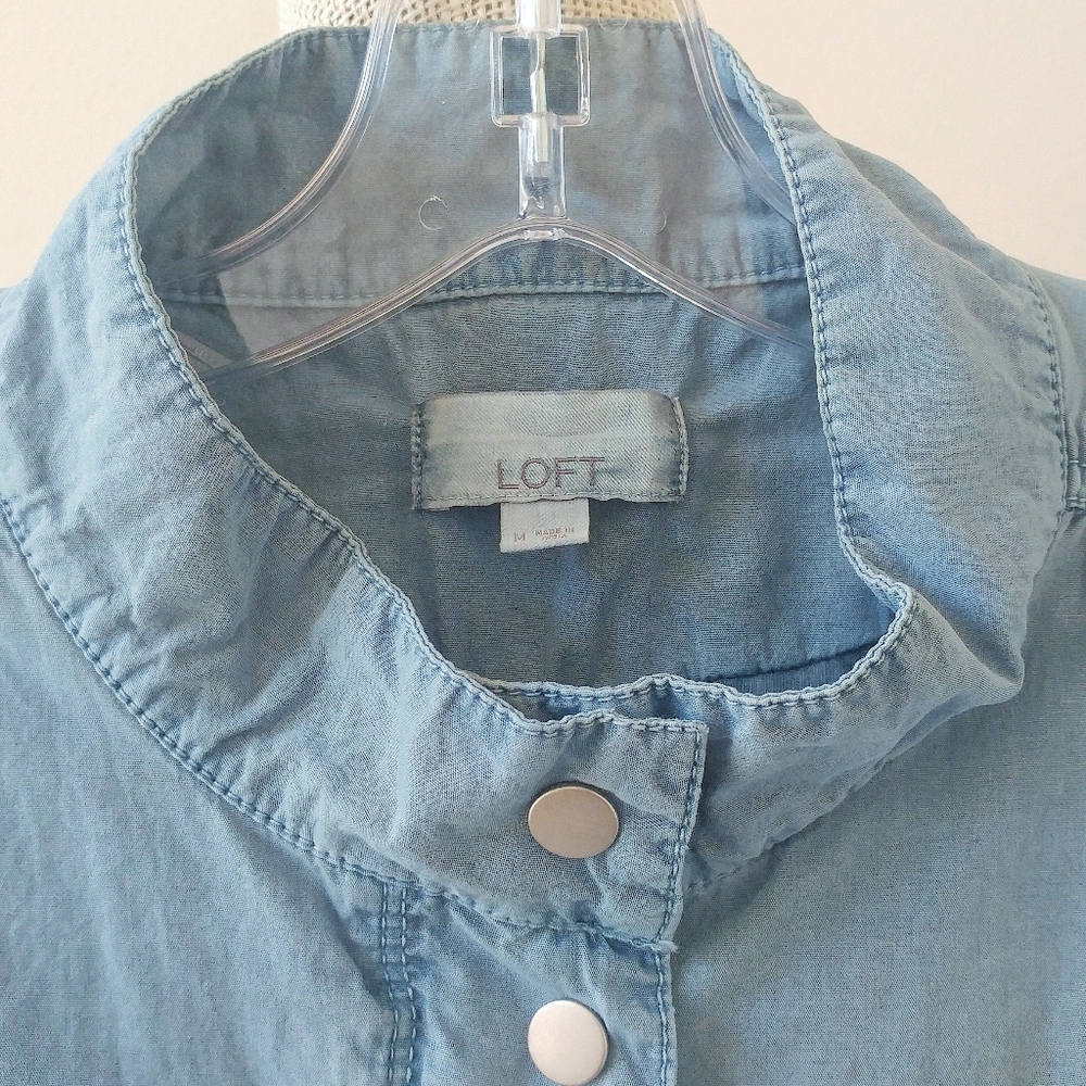 Loft Blue Drawstring Utility Jacket - image 3